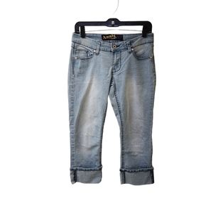 Angels Blue Jean Cuffed Capris